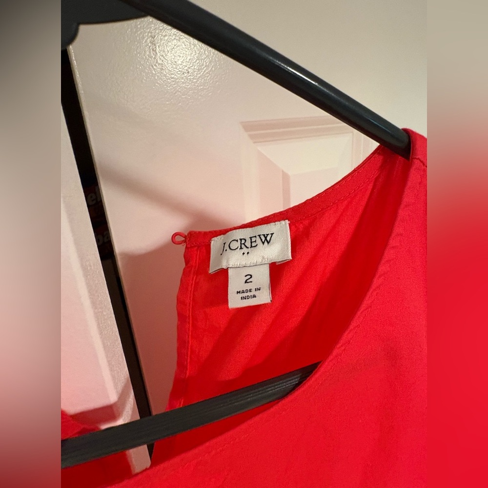 JCrew Tiered Red Midi Dress NWOT Size 2 - Picture 4 of 4